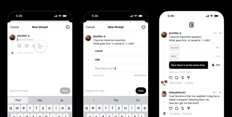 نظرسنجی و امکان ارسال فایل GIF