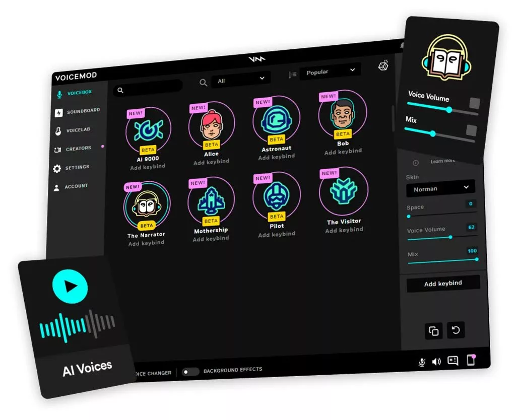 بهترین ابزارهای تغییر صدا با هوش مصنوعی 28 هوش مصنوعی تغییر صدا VoiceMod