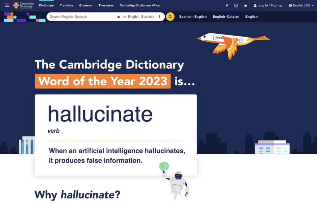 لغت سال 2023 دیکشنری کمبریج انتخاب شد: توهم هوش مصنوعی