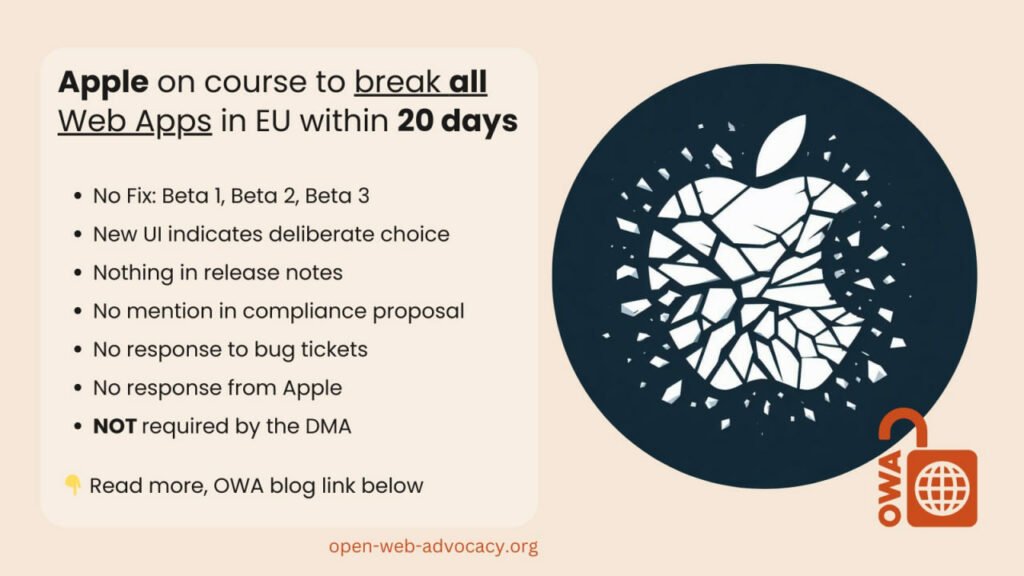 1708093557 595 اپل علت غیرفعال‌شدن برنامه‌های وب در اتحادیه اروپا را خبرداد