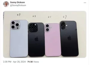 ابعاد نمایشگر و طراحی جدید ماژول دوربین سری‌ آیفون 16 فاش شد