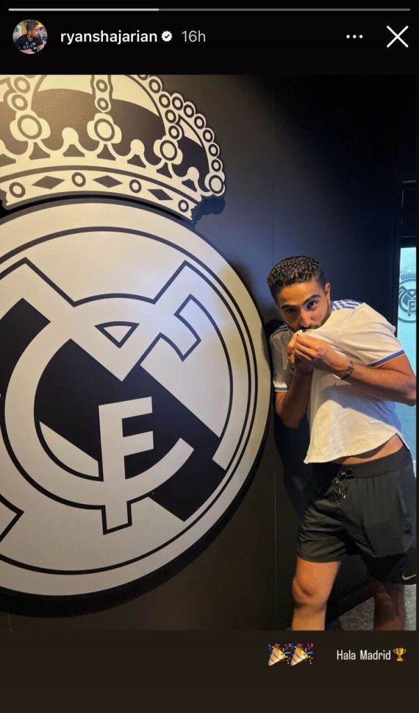 عکس‌| شادی خاص فرزند استاد شجریان برای رئال مادرید