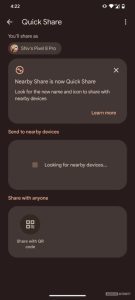 قابلیت اتصال در Quick Share ظاهراً با کدهای QR سریع‌تر می‌شود