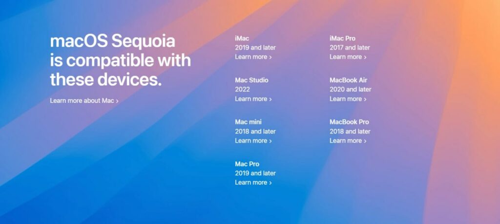 آپدیت macOS 15 برای تمام مک‌های مجهز به تراشه M1 و بالاتر عرضه خواهد شد