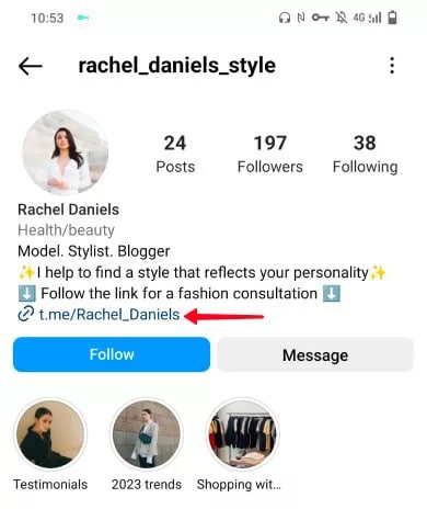 لینک تلگرام کجاست؟ | نحوه گذاشتن لینک تلگرام در اینستاگرام_دانشجو 26 لینک تلگرام