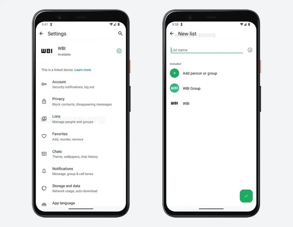 ساخت لیست مخاطبین در واتس اپ