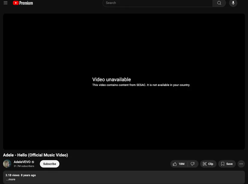 یوتوب به‌دلیل اختلاف حقوقی مجبور به حذف بسیاری از آهنگ‌ها شد