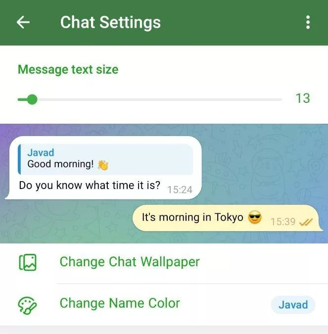 آموزش ساخت تم تلگرام | ترفندهای ساخت و تحول تم دلخواه در تلگرام_دانشجو 17 تغییر ظاهر تلگرام