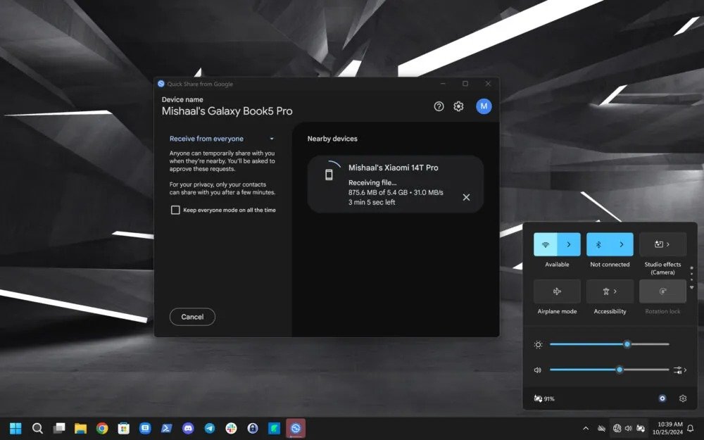 1730159969 689 Quick Share اکنون بدون شبکه وای‌فای هم فایل‌ها را سریع
