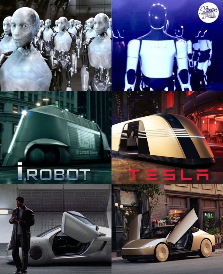 مقایسه محصولات تسلا با فیلم I, Robot