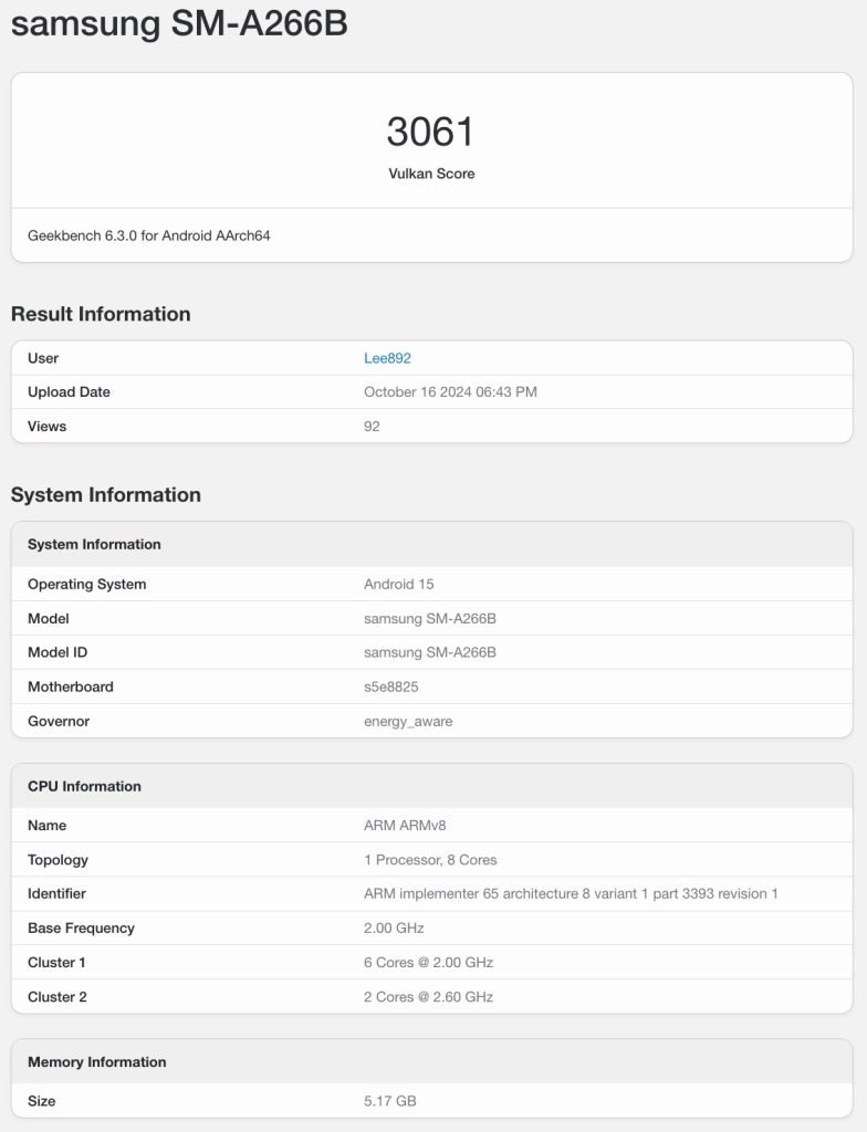 گلکسی A26 با نسخه قوی‌تر اگزینوس 1280 از راه می‌رسد